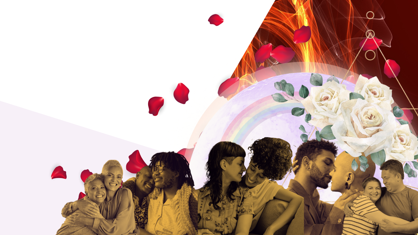 queer couples retreat art collage