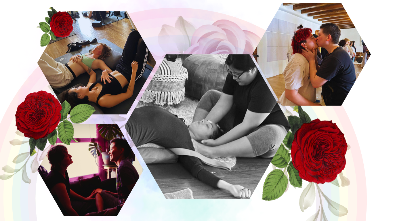 Queer Trans Couples Yoga retreat collage