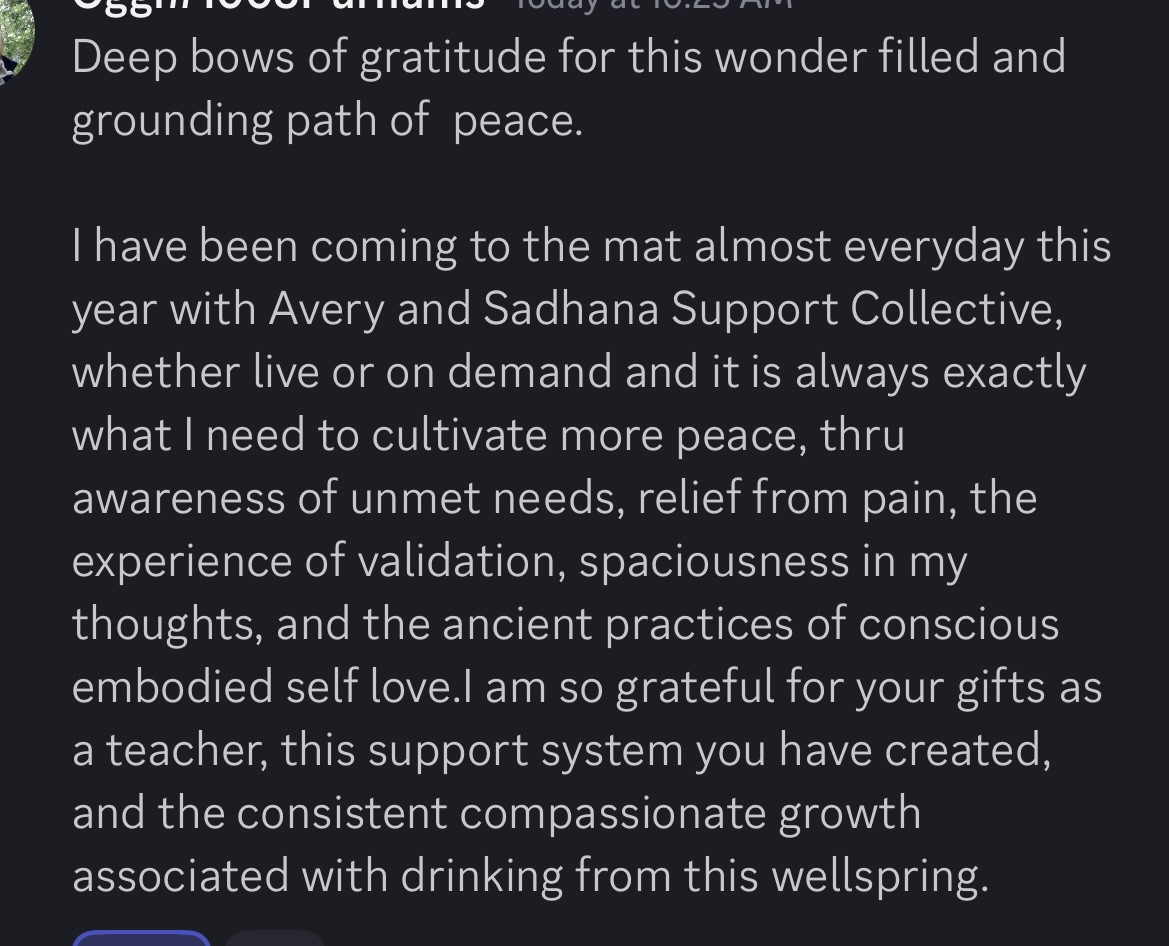 positive feedback about Sadhana Support Collective.