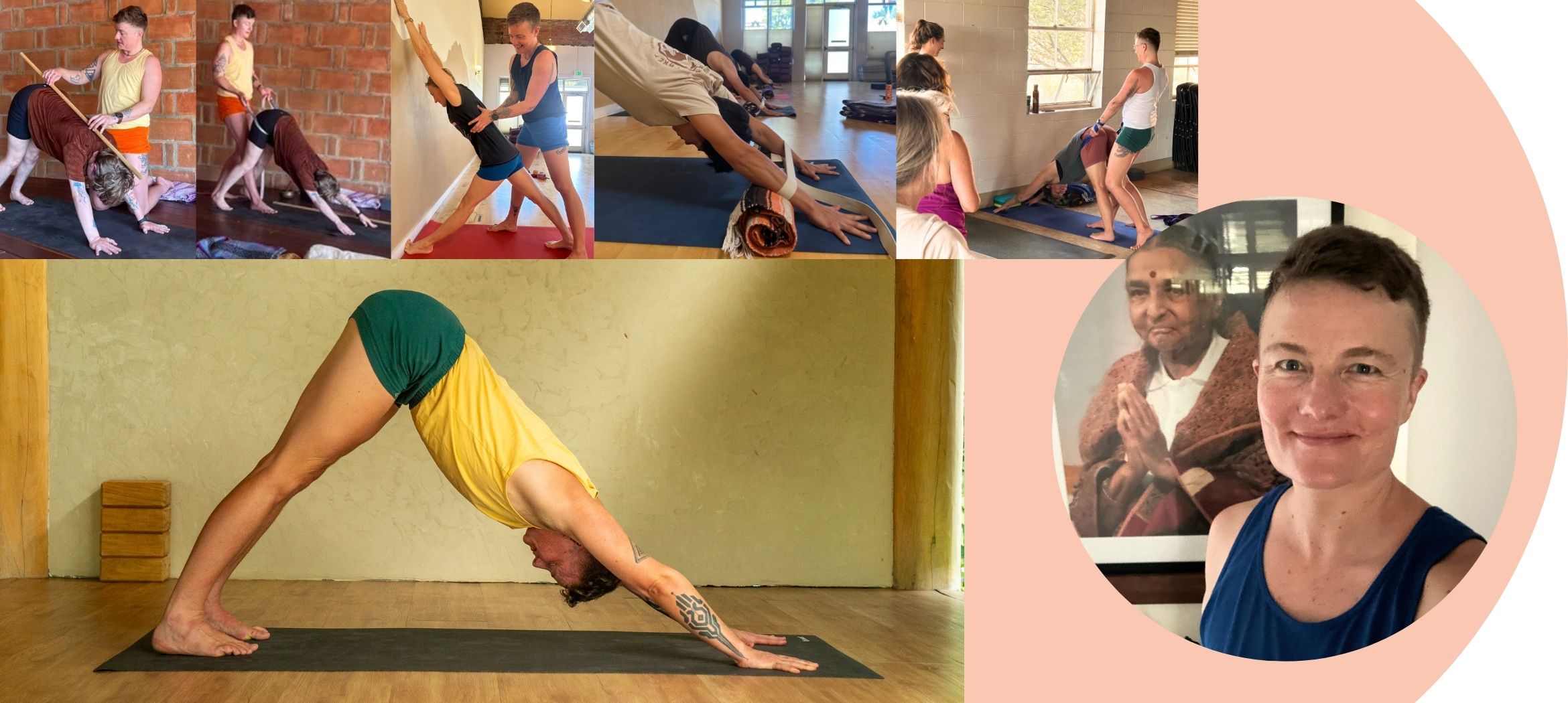 Avery Kalapa, Iyengar Yoga teacher, exploring functional asana with students.