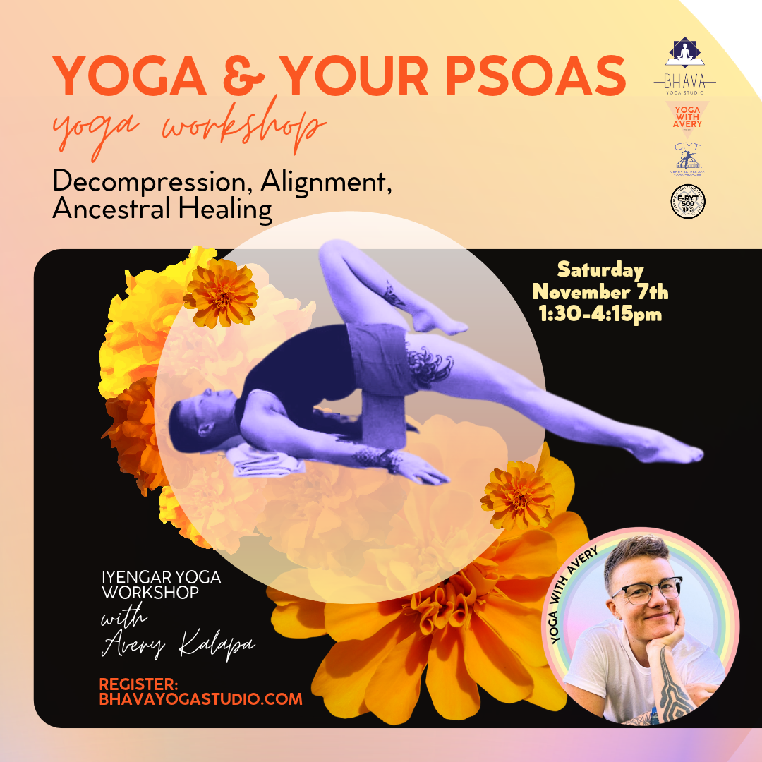 Yoga and your Psoas workshop flyer 