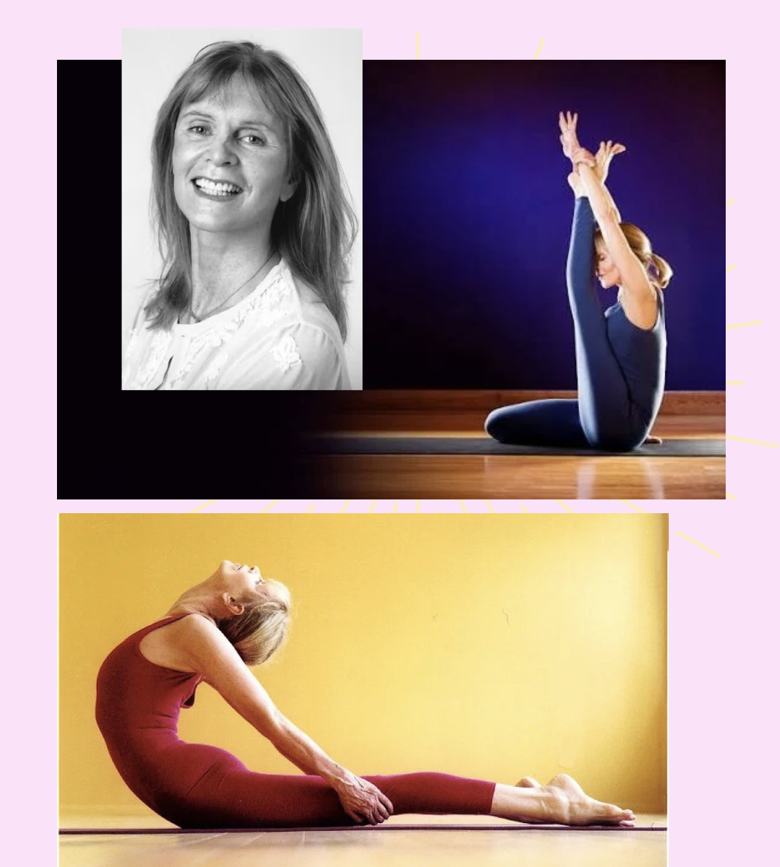 A montage of young Patricia Walden, and in beautiful asanas.